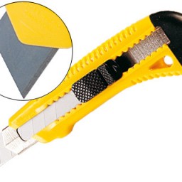 Cúter Q-Connect cuchilla ancha amarillo